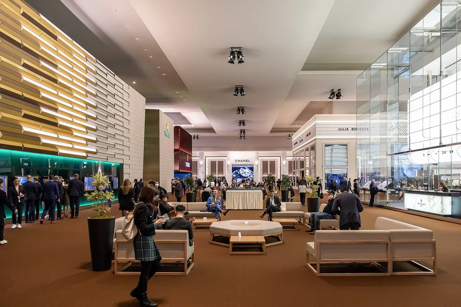 Lounge and display hall of Watches and Wonders at Palexpo in Geneva